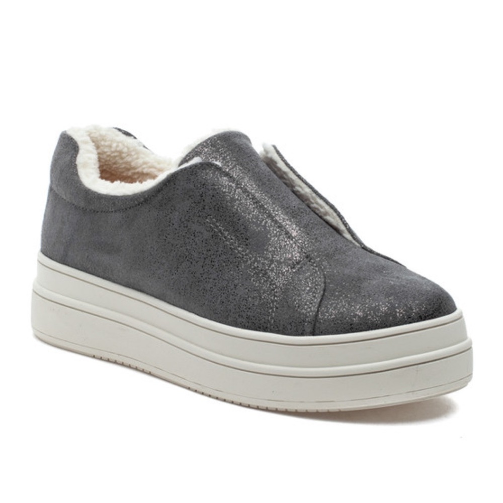 J/Slides Nada Pewter Metallic Leather Sneaker - image 2